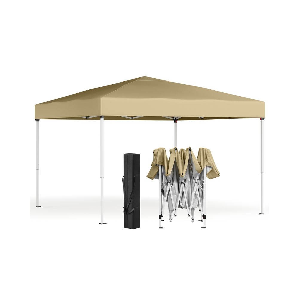 Nancy's Rubano Partytent - Tuintent - Opvouwbaar frame - Zonwering - Draagbaar - Beige - ± 300 x 300 x 260 cm