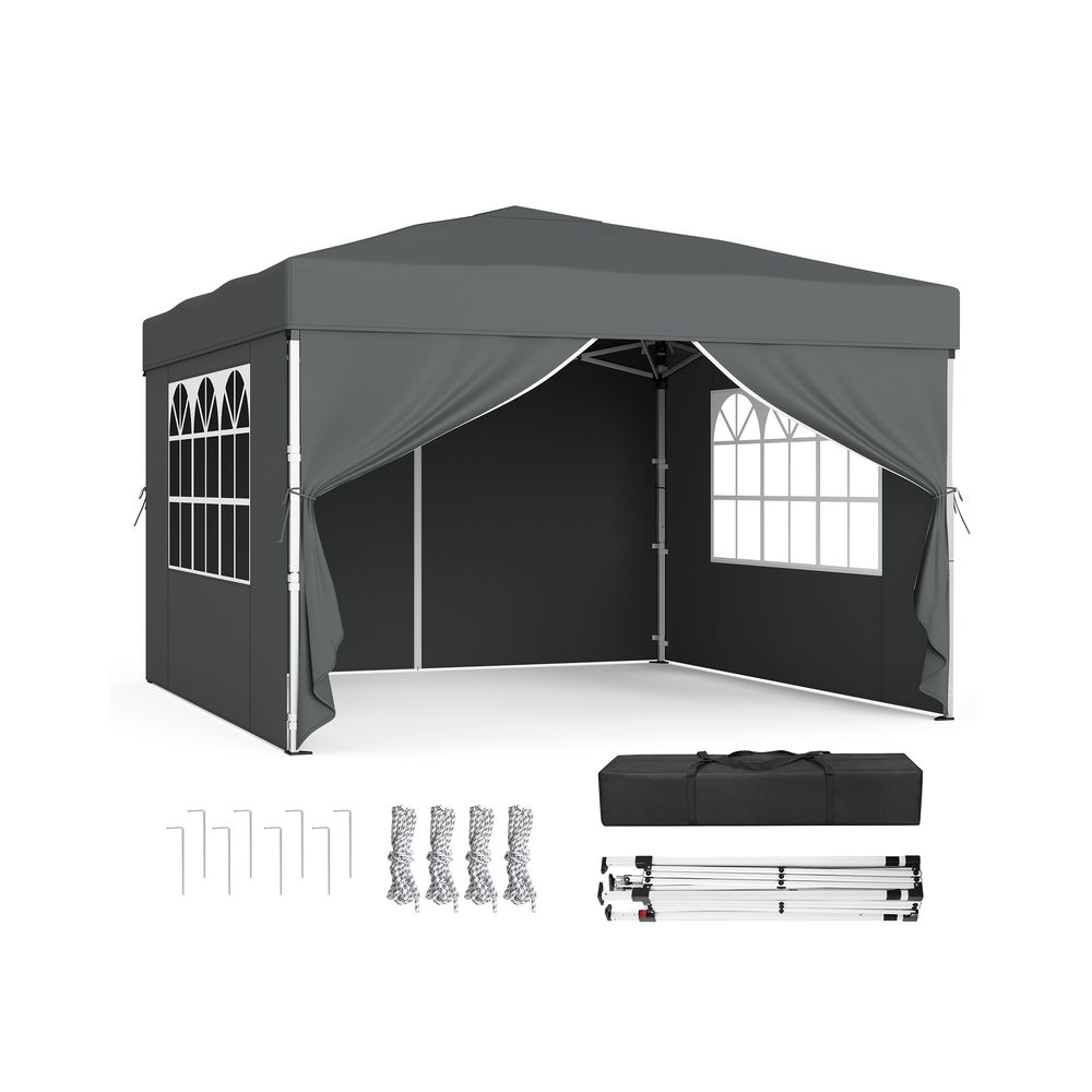 Nancy's Rubiana Partytent - Tuintent - Zonwering - Opvouwbaar - Grijs - 300 x 300 x 260 cm