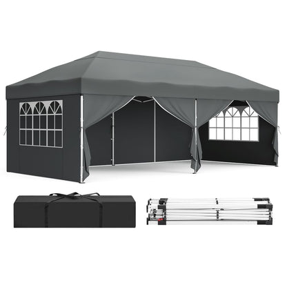 Nancy's Ruffano Partytent - Tuintent - Zonwering - Opvouwbaar - Afneembare zijwanden - Grijs - 600 x 300 x 260 cm