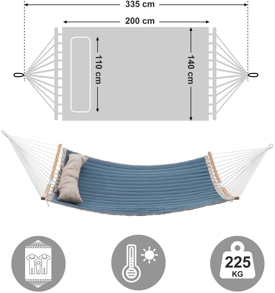Nancy's Hirasol Hammock - 2-person hammock - Blue / Beige