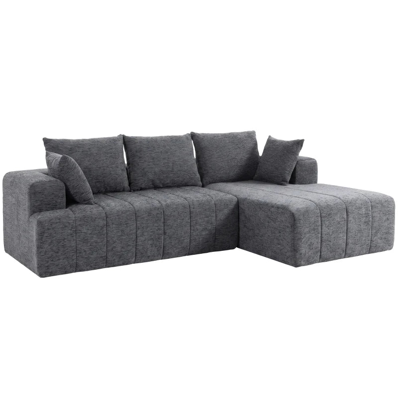 Nancy's Terlan Hoekbank - Slaapbank - Chaise Longue - Grijs - Chenille - ± 255 x 160 x 85 cm