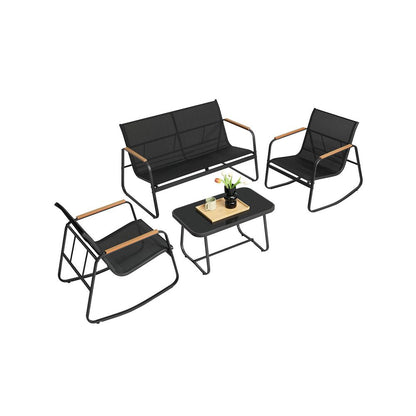Nancy's Entracque Tuinset - Tuinmeubelset - 4-Delige Set voor Buiten - Zwart