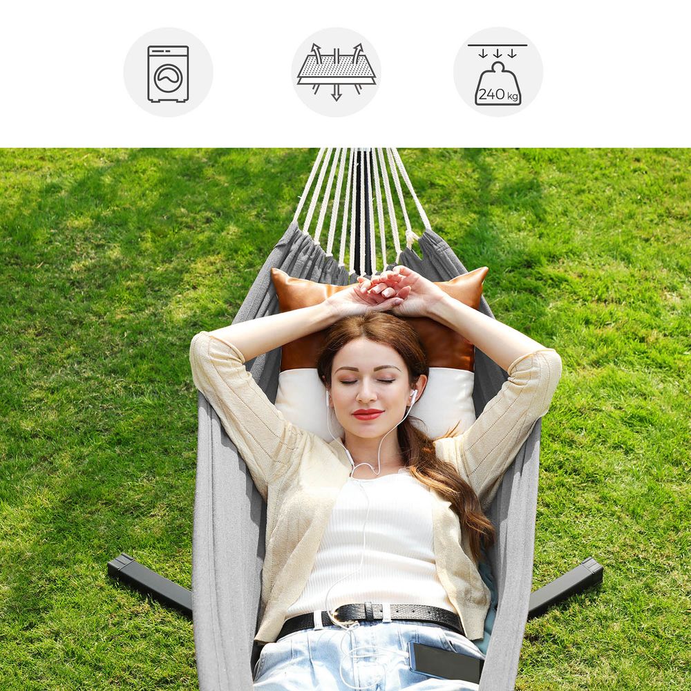 Nancy's Hawaiian Hammock With Hammock Stand - Gray