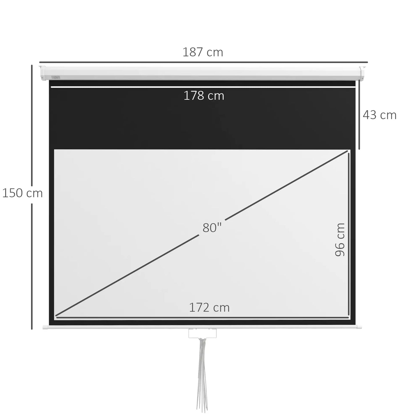 Nancy's Figueira Projectiescherm - Beamer Scherm - Wit - ± 190 x 150 cm