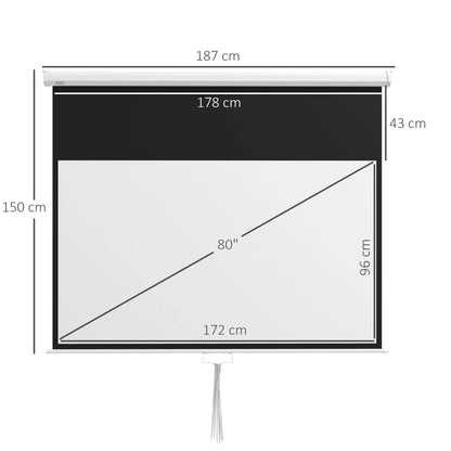 Nancy's Figueira Projectiescherm - Beamer Scherm - Wit - ± 190 x 150 cm