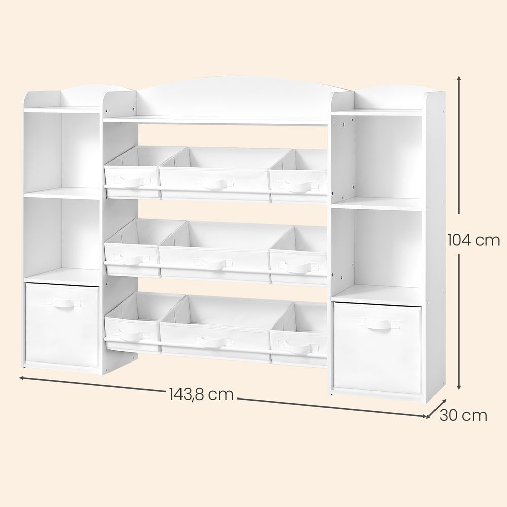 Nancy's Strambino Kinderkast - Opbergkast - Speelgoedkast - Wit - ± 140 x 30 x 105 cm