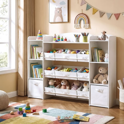 Nancy's Strambino Kinderkast - Opbergkast - Speelgoedkast - Wit - ± 140 x 30 x 105 cm