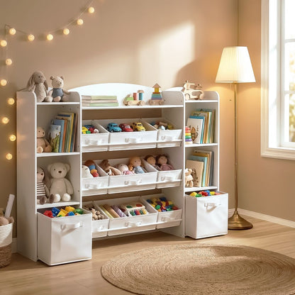Nancy's Strambino Kinderkast - Opbergkast - Speelgoedkast - Wit - ± 140 x 30 x 105 cm