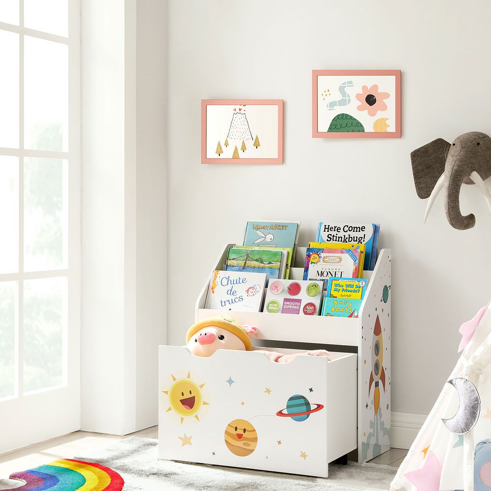 Nancy's Penryn Toy Organizer - Rangement pour jouets - Étagère à jouets - Coffre à jouets - Blanc - 62,5 x 29,5 x 70 cm