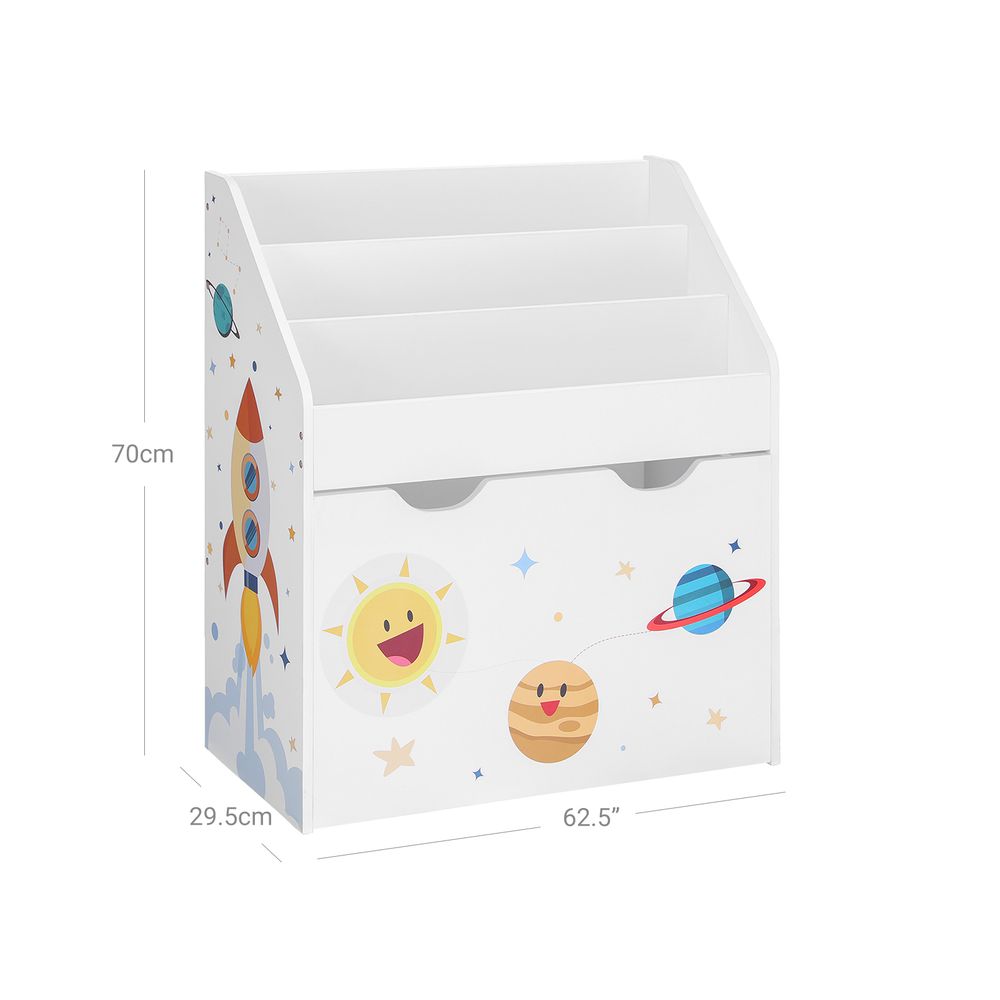 Nancy's Penryn Speelgoed Organizer - Speelgoed Opberger - Speelgoedplank - Speelgoedkist- Wit - ± 60 x 30 x 70 cm