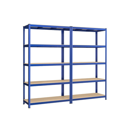 Nancy's Brescia Set van 2 Stellingkasten Extra Diep - Opbergkast - Stellingrek - Blauw - Staal - 120 x 60 x 200 cm