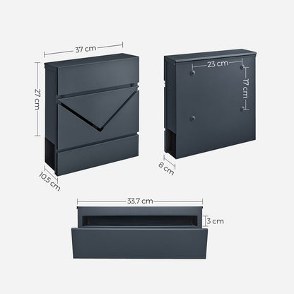 Nancy's Walsall Letterbox - Wall letterbox - Newspaper compartment - Anthracite - Steel