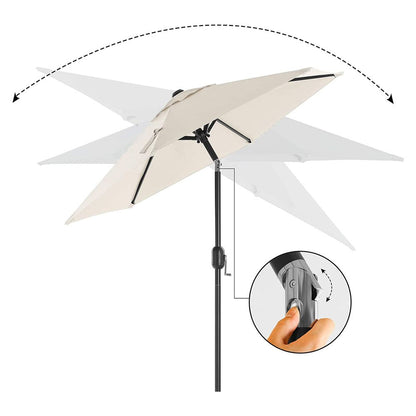 Nancy's Heber Parasol - Parasol de jardin - Protection UV - UPF 50+ - Métal - Pliable - Beige - 200 cm