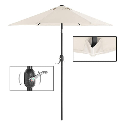 Nancy's Heber Parasol - Garden parasol - UV Protection - UPF 50+ - Metal - Bendable - Beige - 200 cm