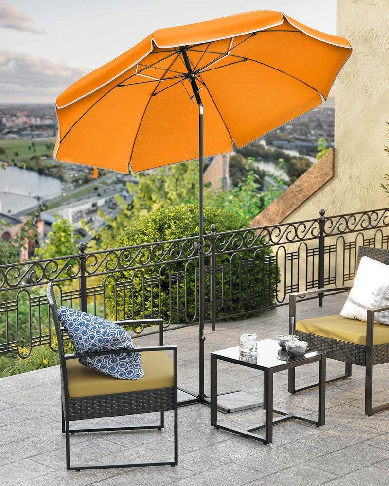 Nancy's Hallando Parasol - Tuinparasol - Oranje - Polyester - Ø 160 cm