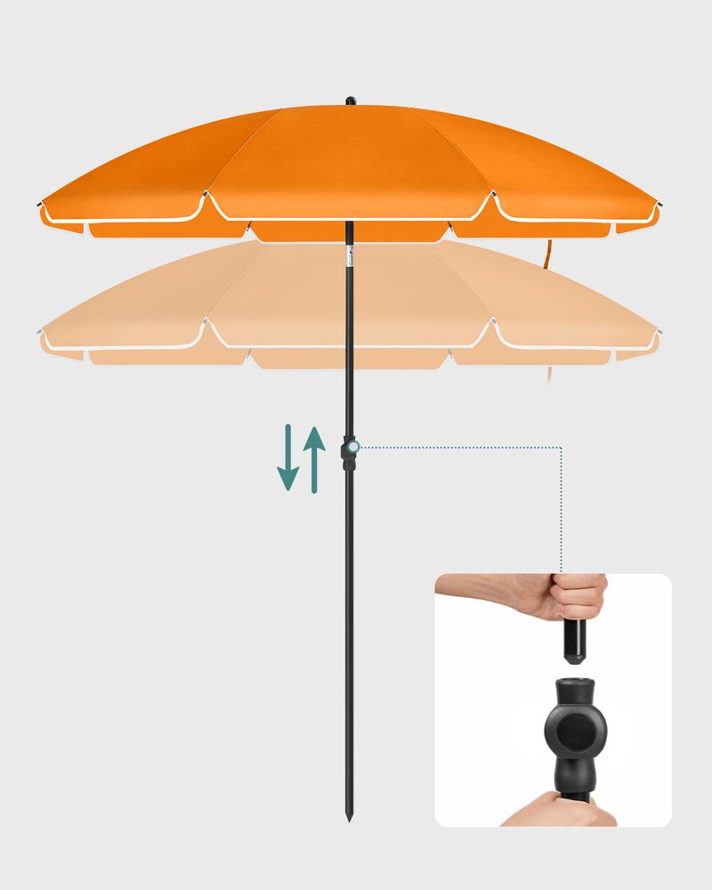 Nancy's Hallando Parasol - Tuinparasol - Oranje - Polyester - Ø 160 cm