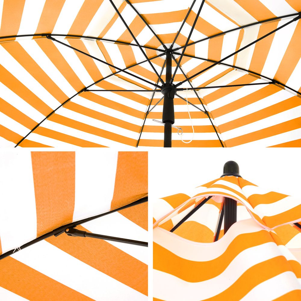Nancy's Hoeranda Parasol - Gestreepte Parasol - Oranje / Wit - Ø 160 cm