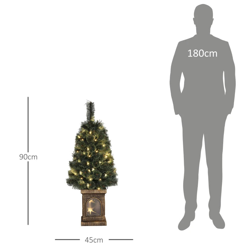 Nancy's Madalena Kerstboompje met Verlichting - Kunstkerstboompje - Kunstboompje - LED-Verlichting - Ø 45 x 90 cm