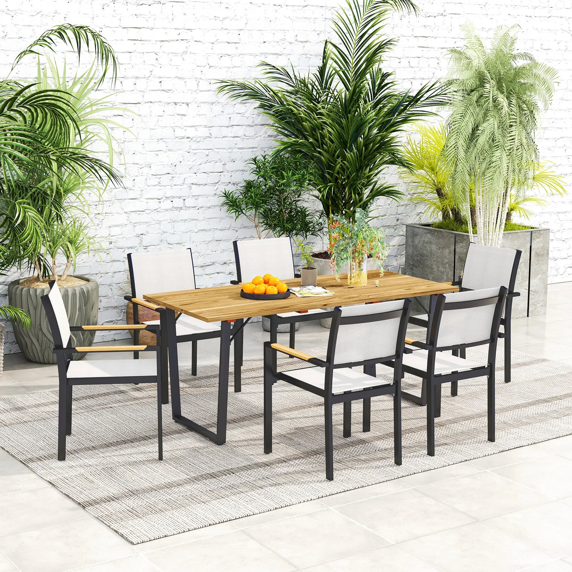 Nancy's Garaguso Tuintafel - Terrastafel - Eettafel voor buiten - Dennenhout - 175 x 80 x 75 cm