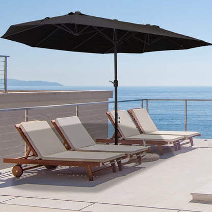 Nancy's Alba Lake Parasol met Parasolstandaard - Zwart - ± 460 x 270 cm