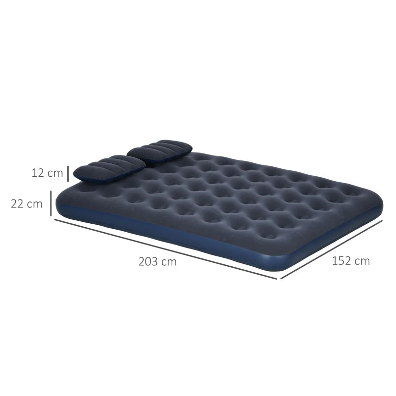 Nancy's Solarolo Luchtbed - 2-Persoons - Met Handpomp - Blauw - ± 205 x 150 x 20 cm
