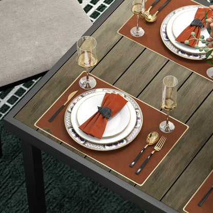 Nancy's Cogula Tuintafel - Terrastafel - Natuurlijk Hout / Zwart - ± 190 x 90 x 75 cm