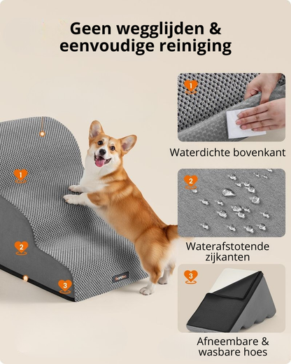 Nancy's Praiano Hondentrap 3 Traps - Dierentrap - Huisdierentrap - Antislip - Grijs - 40 x 57 x 40 cm