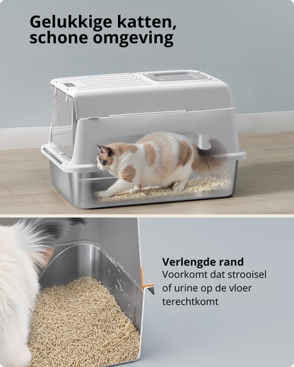 Nancy's Pianengo Kattenbak - Katten Toilet - Katten WC - Grijs - ± 60 x 40 x 40 cm