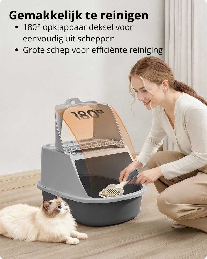 Nancy's Piadena Kattenbak - Katten Toilet - Katten WC - Grijs - ± 55 x 45 x 40 cm