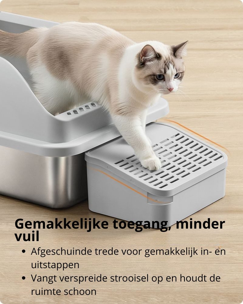 Nancy's Pianella Kattenbak - Katten WC - Katten Toilet - Duifgrijs - ± 60 x 40 x 30 cm