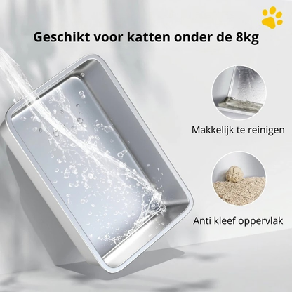 Nancy's Taormina Kattenbak - Katten Toilet - Katten WC - Lichtrijs - RVS / Kunststof - ± 60 x 40 x 40 cm