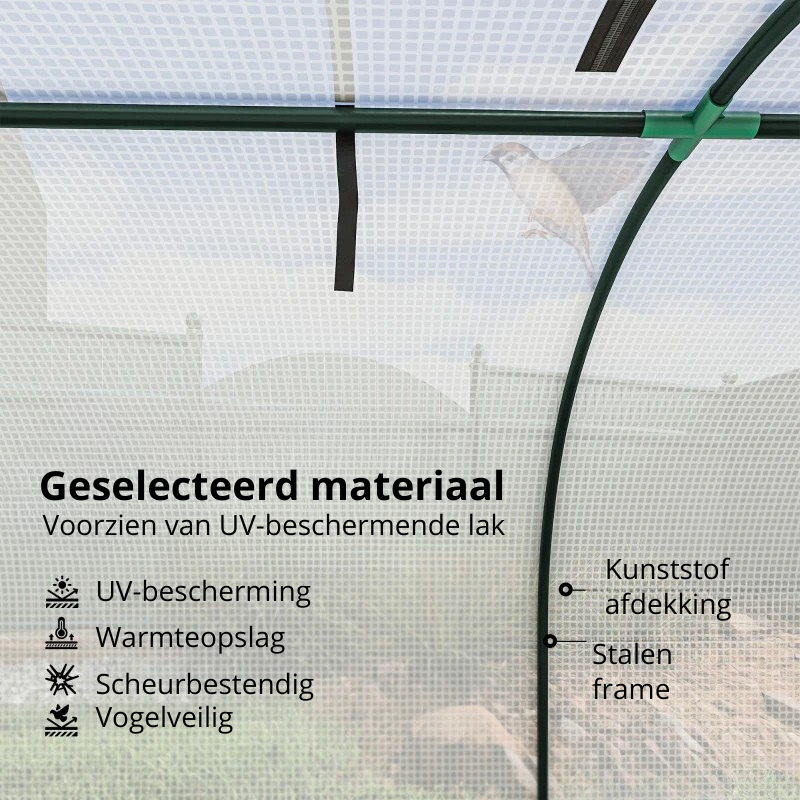 Nancy's Poggio Foliekas - Kweekkas - Plantenkas - Tuinkas - Wit - 295 x 100 x 80 cm