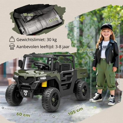 Nancy's Petricci Elektrische auto voor kinderen - Kinderauto - 1,8 km/u - 3,7 km/u - Groen