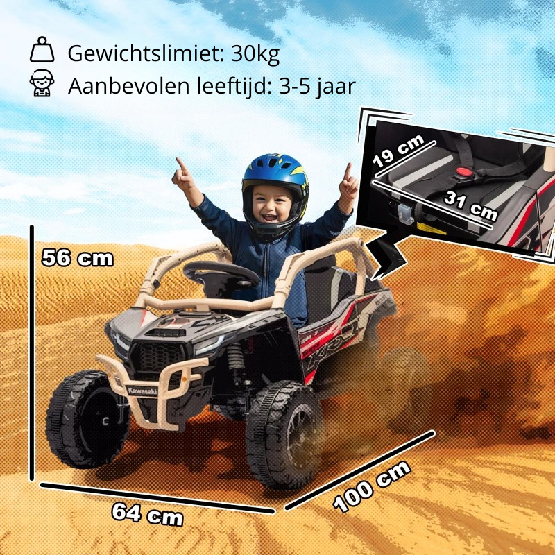 Nancy's Pettineo Elektrische auto voor kinderen - KAWASAKI TERYX KRX 1000 - Kinderauto - 3-5 km/u - Geel / Zwart