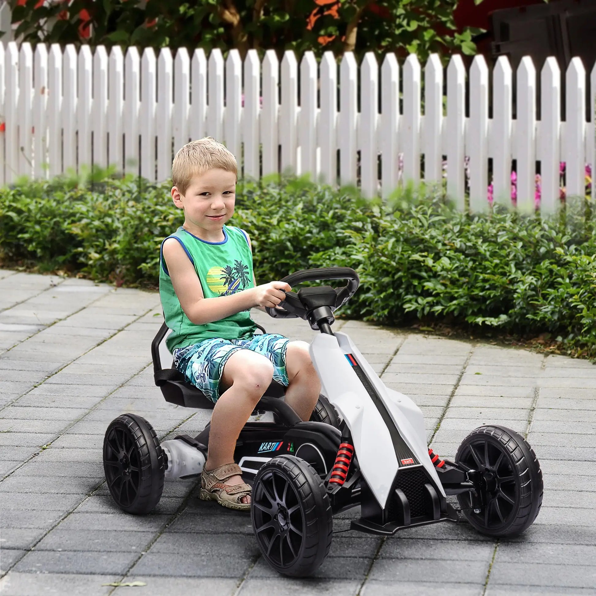 Nancy's Lamon Kinderkart - Kart voor Kinderen - Elektrisch - 3 tot 5 km/u - Wit