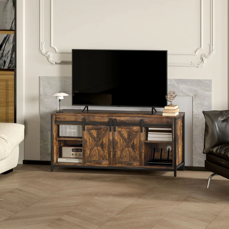 Nancy's Bustelo TV Meubel - TV Kast - Lowboard - Bruin / Zwart - ± 120 x 40 x 55 cm 