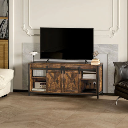 Nancy's Bustelo TV Meubel - TV Kast - Lowboard - Bruin / Zwart - ± 120 x 40 x 55 cm 