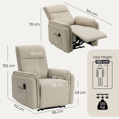 Nancy's Oyace Massagestoel - Relaxfauteuil - 3D Kneedmassage - Elektrisch verstelbaar - Beige - Kunstleer
