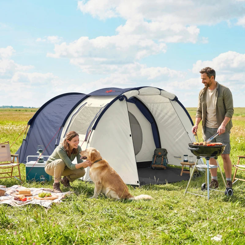 Nancy's Smarano Kampeertent - Campingtent - 2-4 Personen - Gezinstent - Blauw / Crèmewit - 385 x 240 x 140 cm