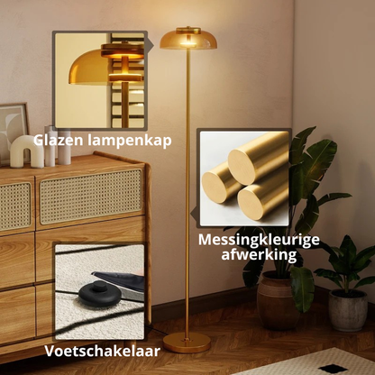Nancy's Paestum Vloerlamp - Staande Lamp - LED-Lamp - Messing