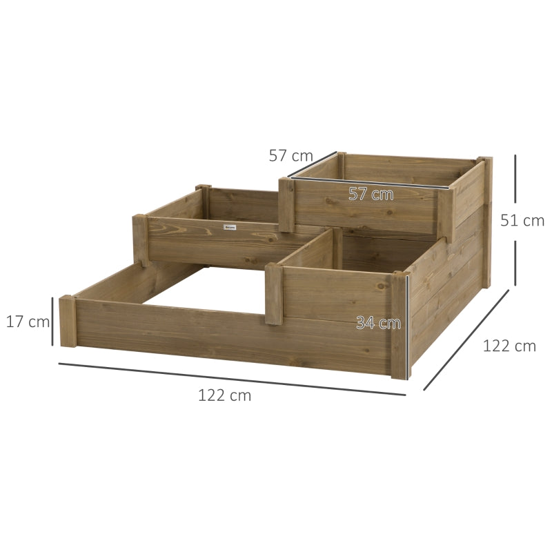 Nancy's Mentrida Plantenbak - Bloemenbak - Verhoogd Bloembed - Tuinbed - Dennenhout - ± 120 x 120 x 50 cm