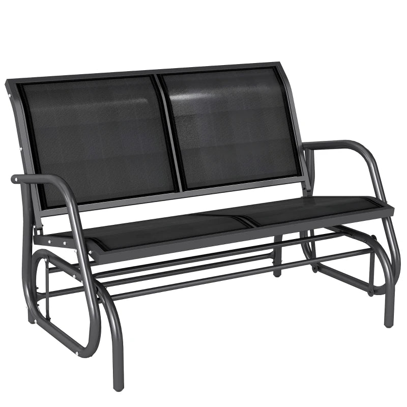 Nancy's Reschen Tuinbank - Balkonbank - Ligstoel - Balkonligstoel - Zwart - 120 x 70 x 85 cm
