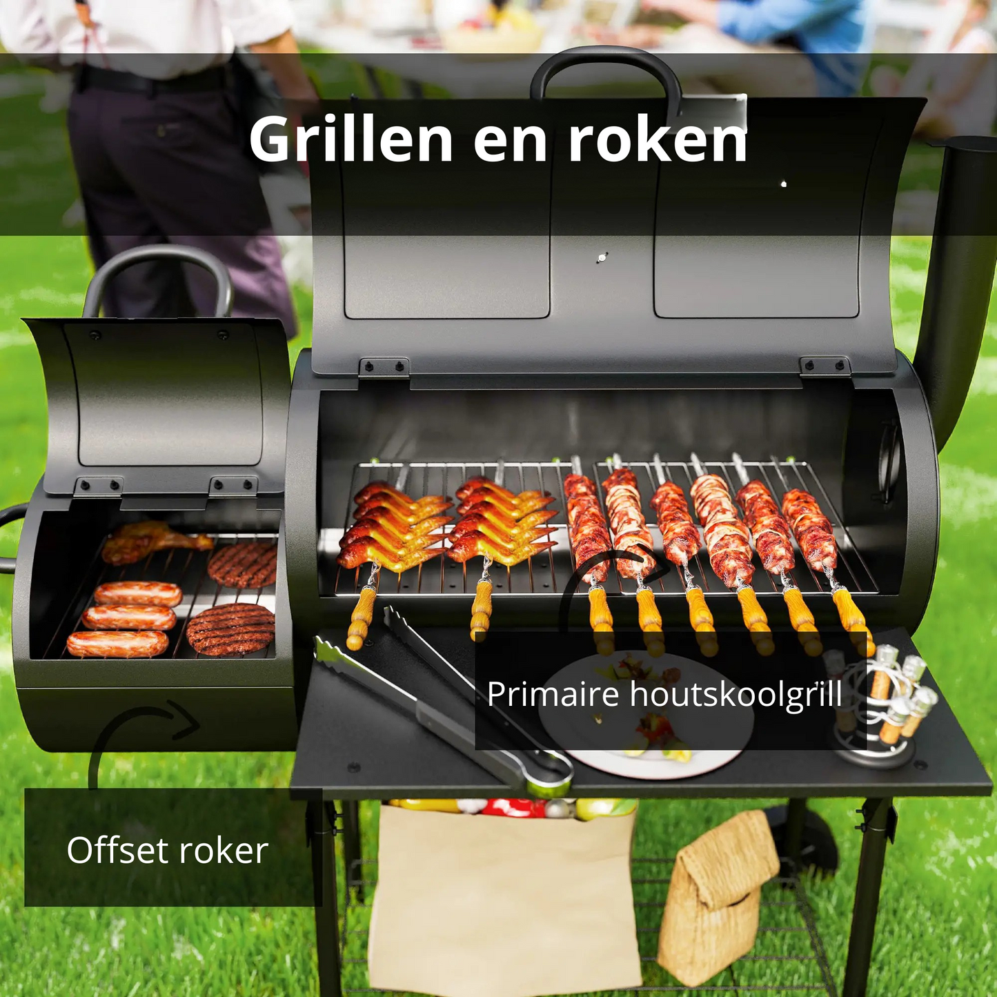 Nancy's Courmayeur Barbecue - BBQ - Houtskoolbarbecue - Met Thermometer - Zwart