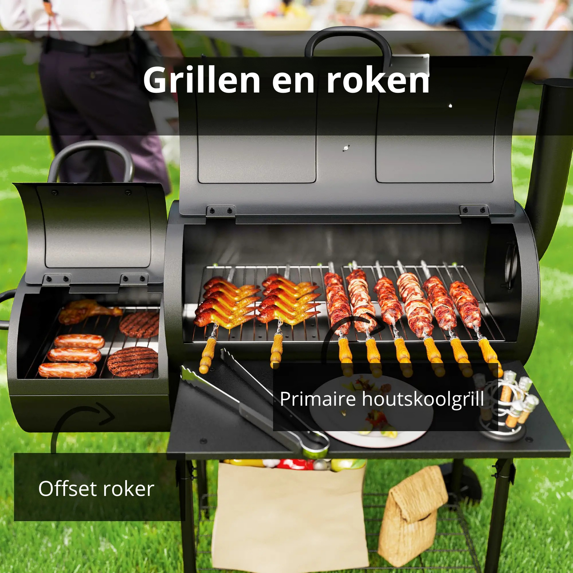 Nancy's Courmayeur Barbecue - BBQ - Houtskoolbarbecue - Met Thermometer - Zwart