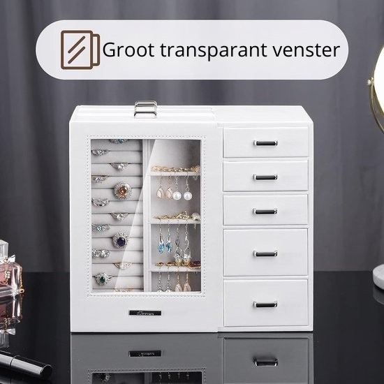 Nancy's Pantano Sieradendoos - Sieradendoosje - Sieraden Kistje - Sieraden Display - Wit