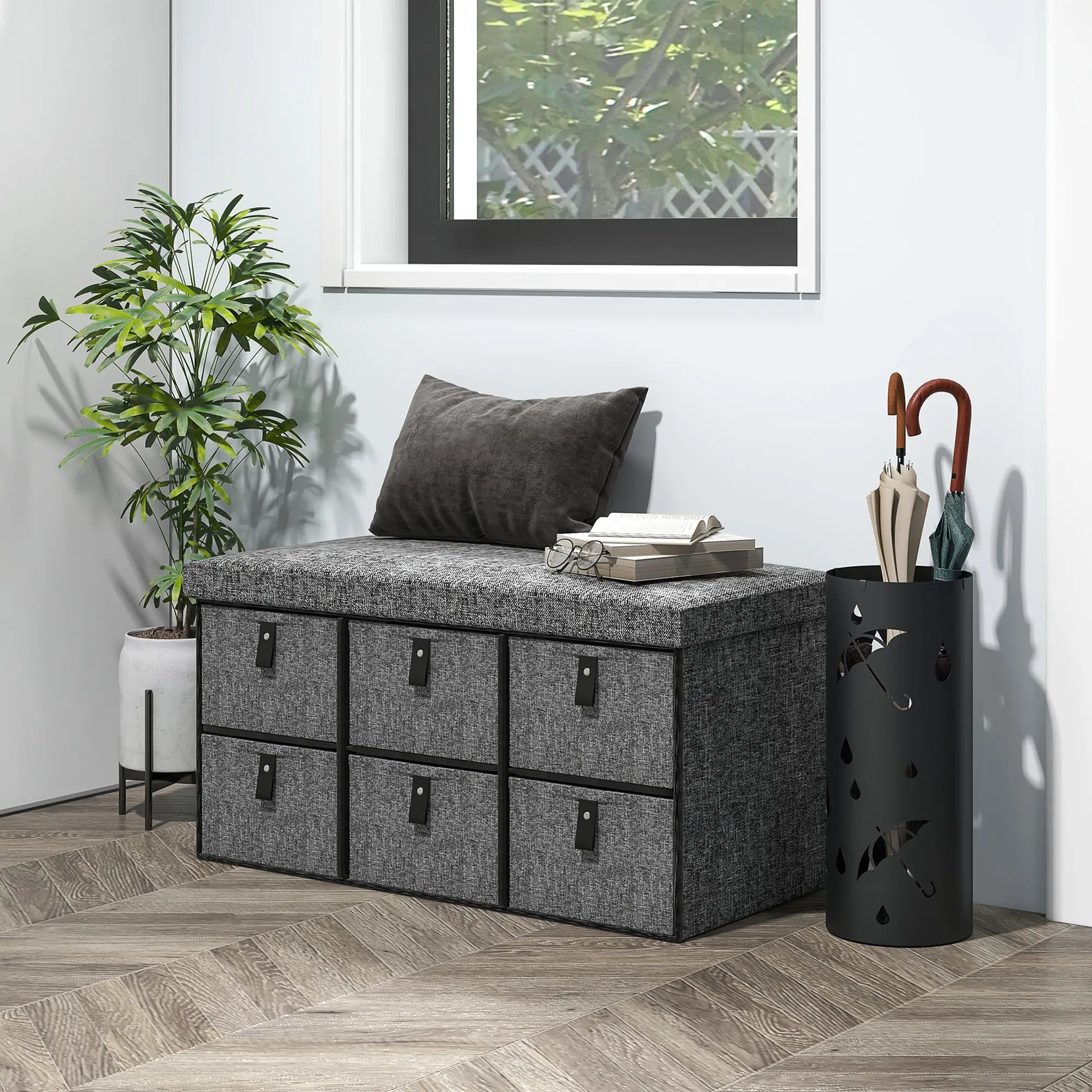 Nancy's Cusago Schoenenbank - Schoenen Opbergen - Schoenenkast - Grijs - ± 75 x 40 x 40 cm