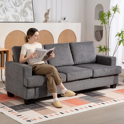 Nancy's Marcon 3-Zitsbank - Zitbank - Sofa - Grijs - Chenille - ± 215 x 80 x 90 cm