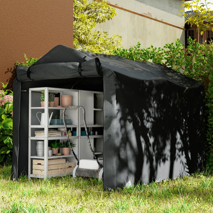 Nancy's Montagna Opbergschuur - Tuinhuisje - Schuur - Gereedschapsschuur - Zwart - Staal - ± 220 x 155 x 165 cm