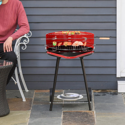 Nancy's Aston Lake Barbecue on wheels - Grill - Charcoal barbecue - Red - Black - Steel