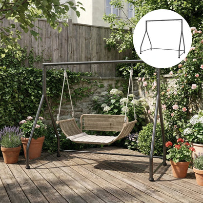 Nancy's Ronchi Schommelframe - Frame voor schommelbank - Zwart - Staal - ± 210 x 115 x 175 cm